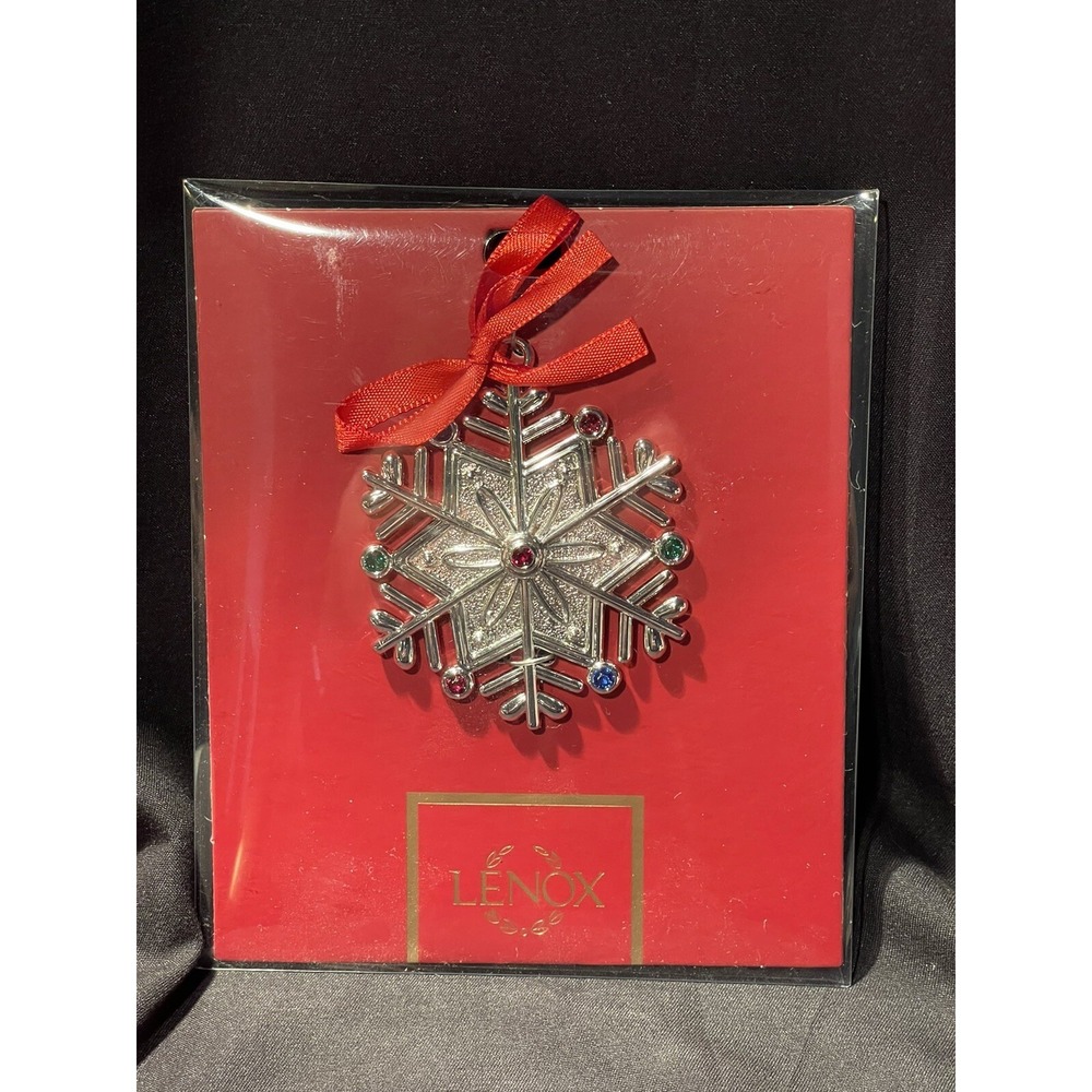 NEW ~ Lenox Jeweled Silver Charm Snowflake Ornament